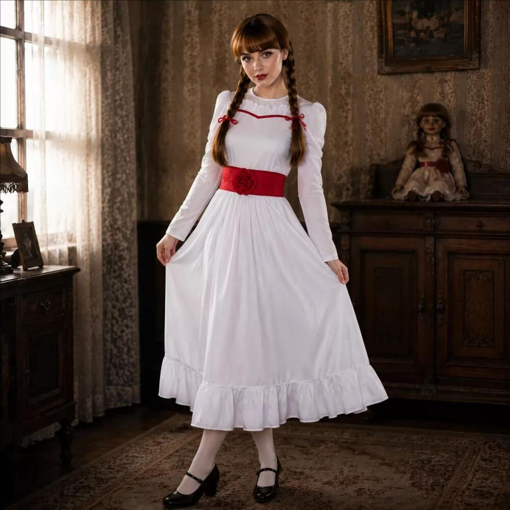 Vintage Slip Dress - Kostum Cosplay Boneka Horor Jahat Vintage
