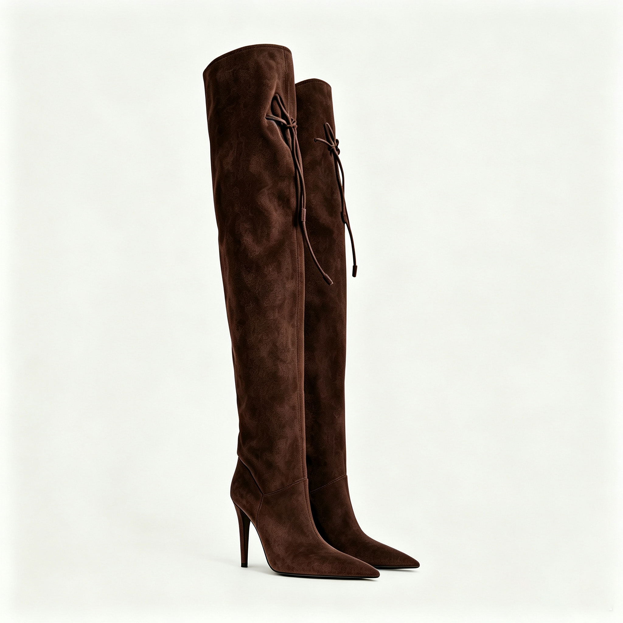 Vintage Slip Dress - Sepatu Boots Stiletto Suede Multiwarna Retro,
