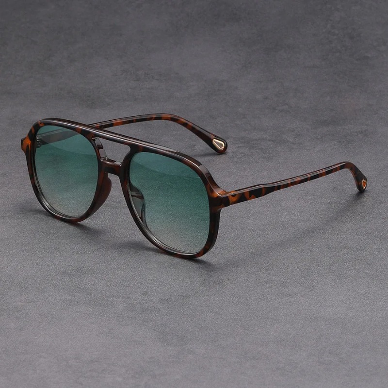 Vintage Fashion Female - Kacamata Hitam Persegi Double Beam Fashion