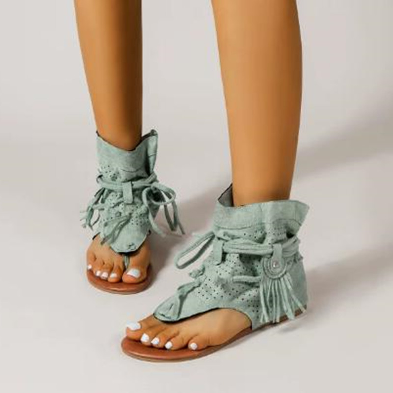 Vintage Fashion Female - Sandal Mewah 2026 Retro Gladiator Wanita