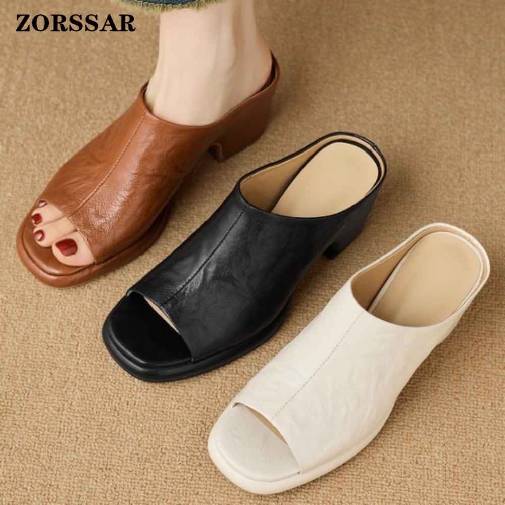 Vintage Fashion Ladies - Sepatu Mules Wanita Vintage dengan Hak
