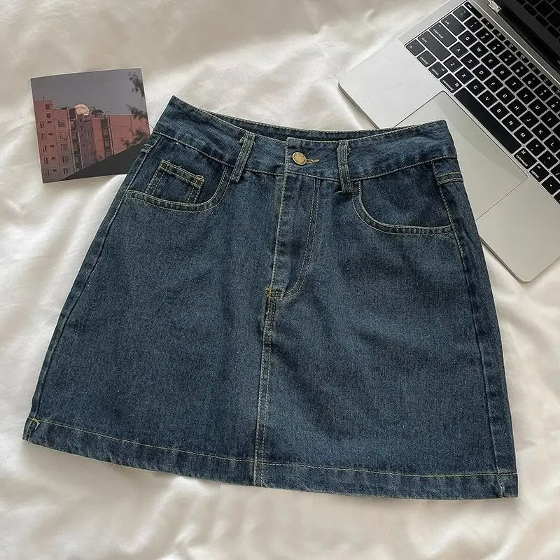 Vintage Fashion Style - Set Rok Denim Y2K: Jaket Kancing