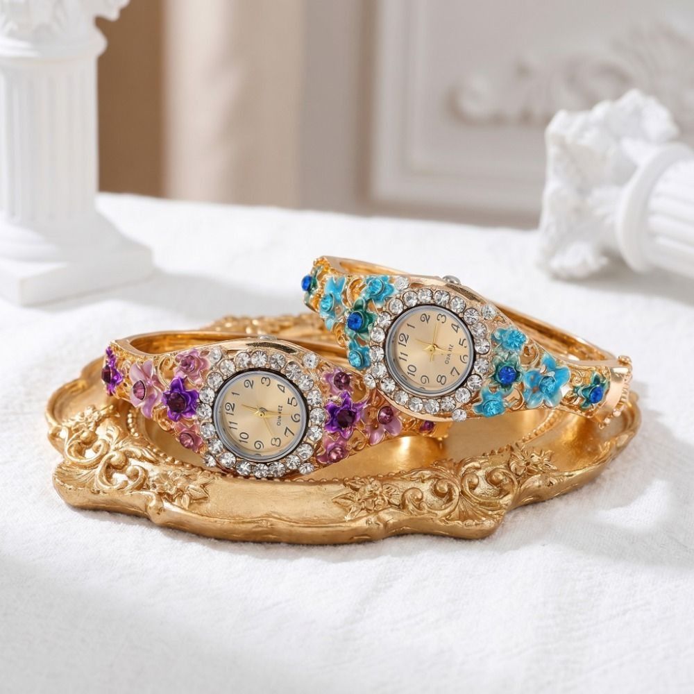 Vintage Fashion Week - Jam Tangan Vintage Kaya Aksen Bunga,
