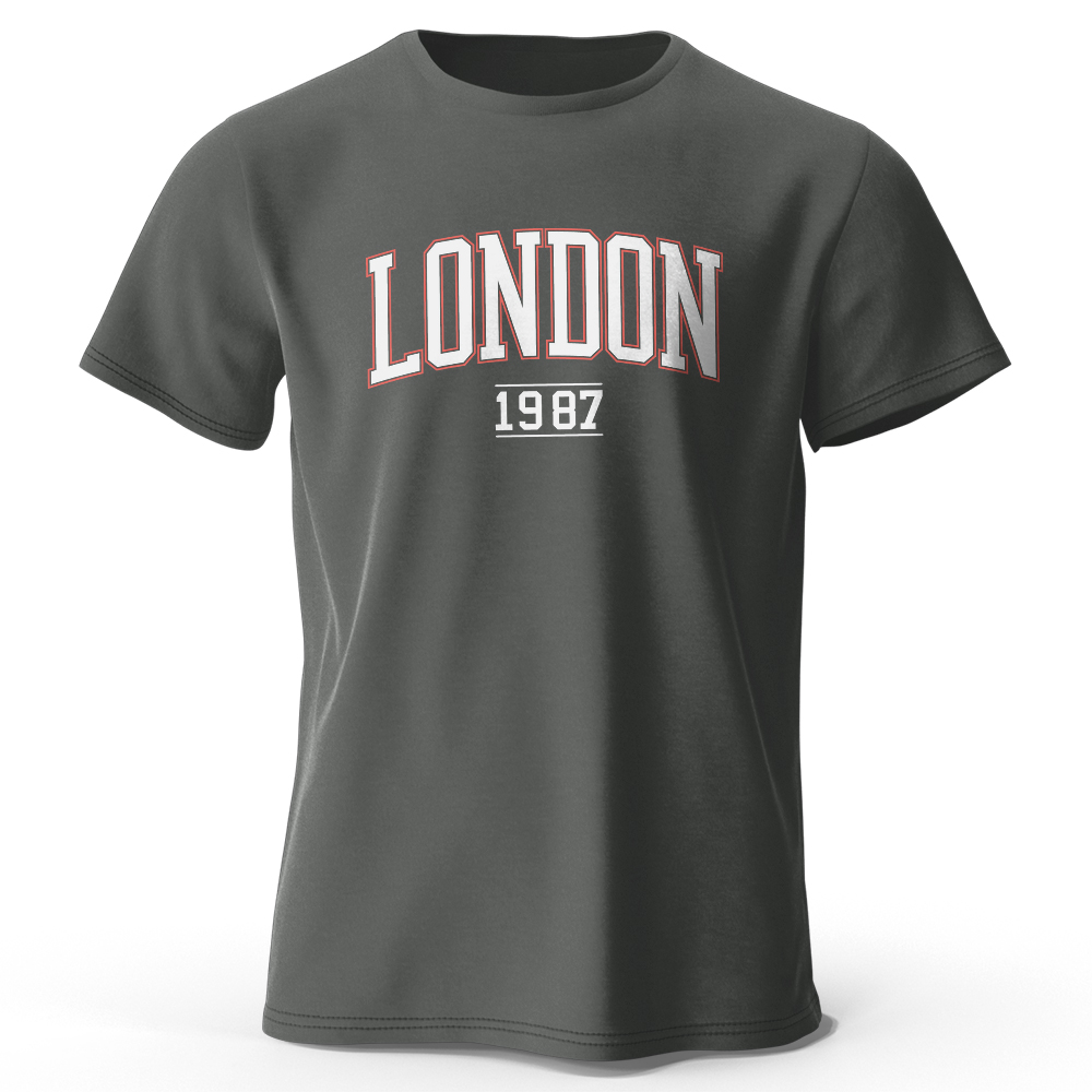 Vintage Fashion London - Kaos Vintage Pria London 1987 Sport