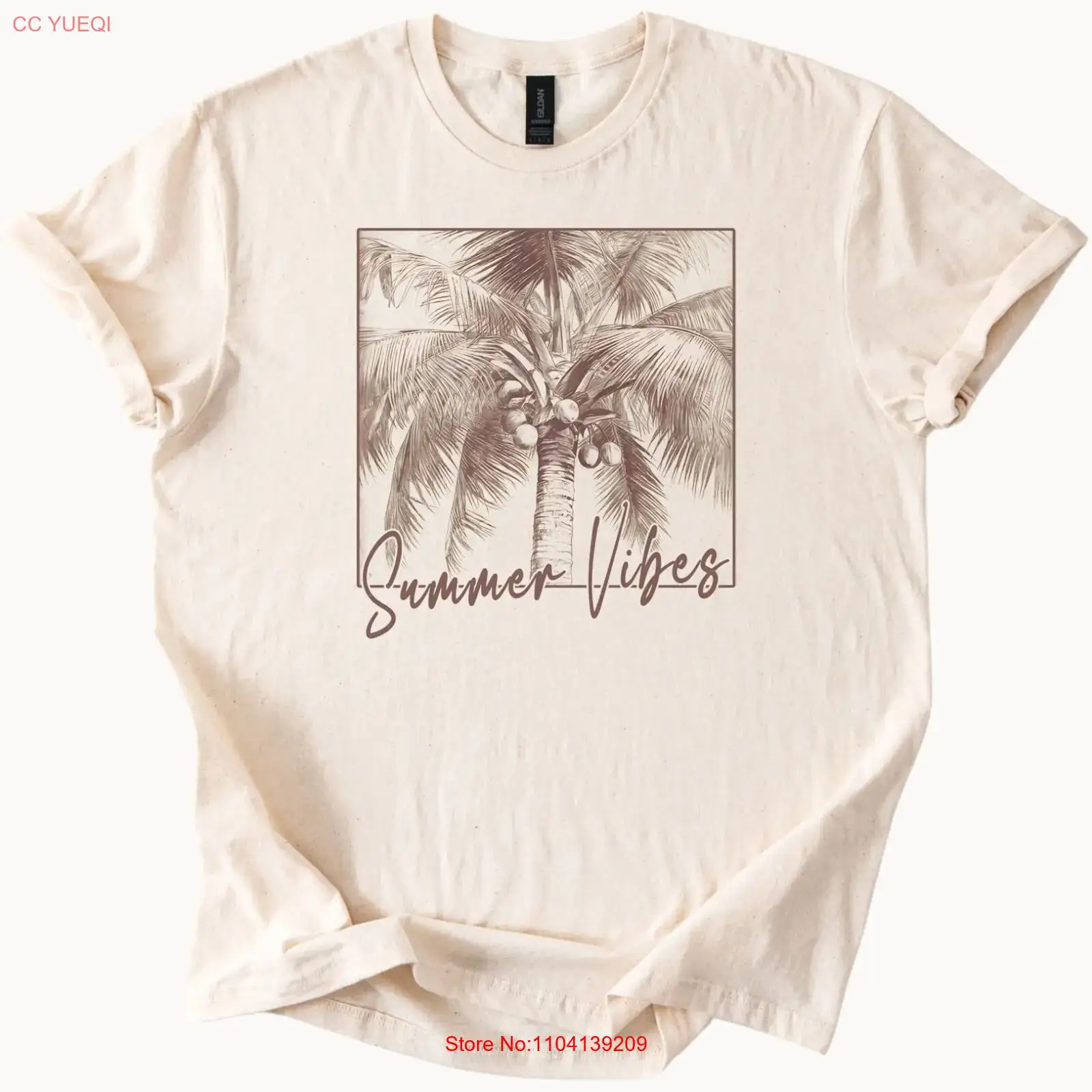 Vintage Vibes Fashion - Kaos Pohon Palem Summer Vibes, Atasan