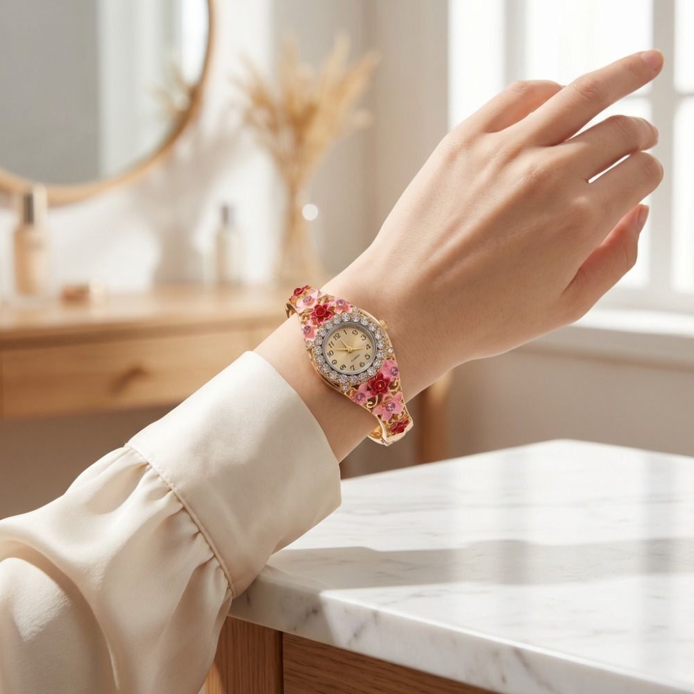 Vintage Fashion Week - Jam Tangan Vintage Kaya Aksen Bunga,