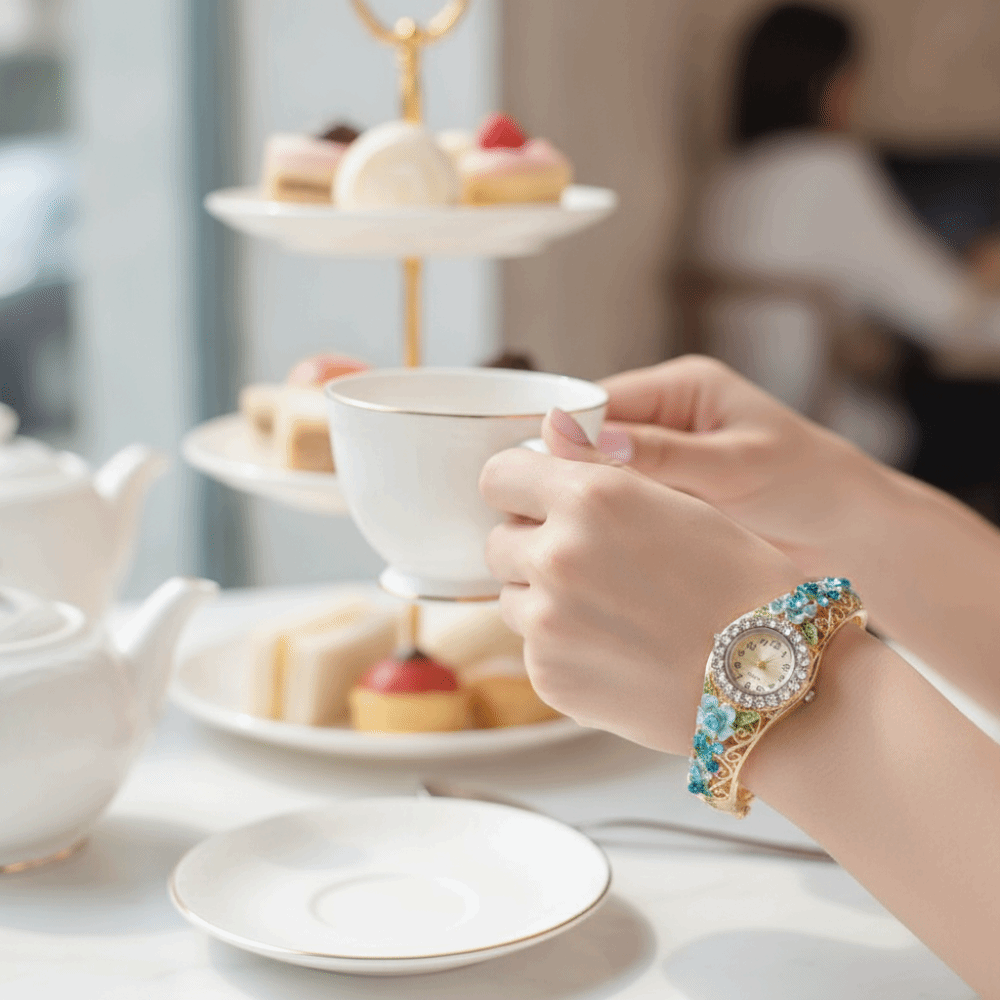 Vintage Fashion Week - Jam Tangan Vintage Kaya Hiasan Bunga,