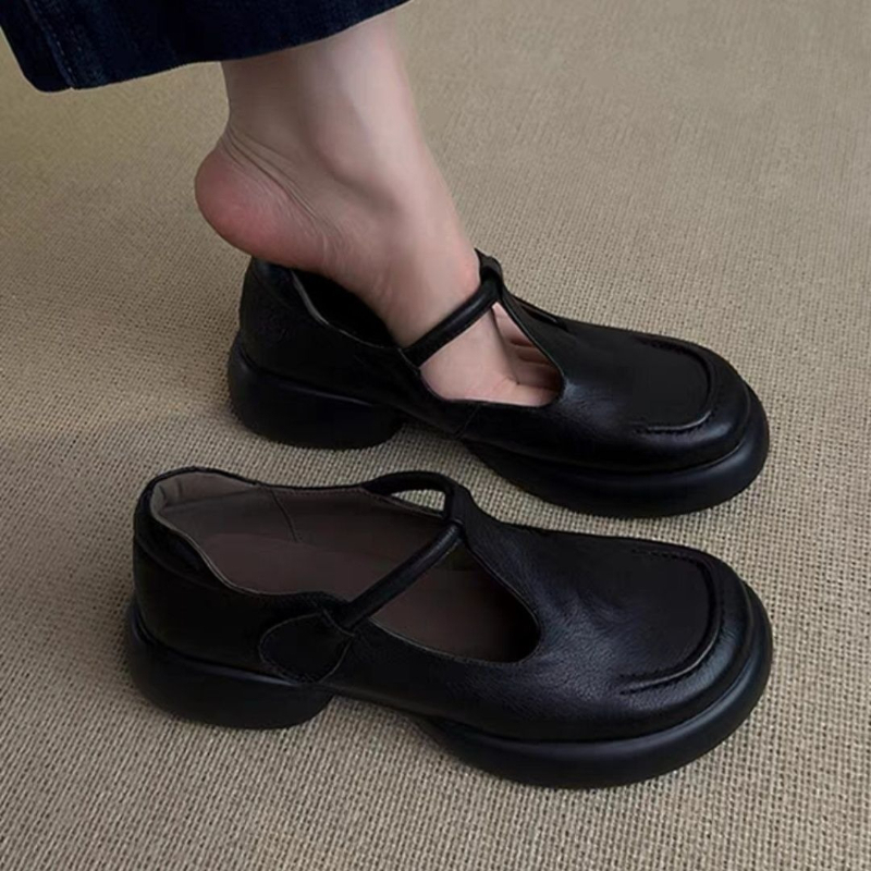 Vintage Slip Dress - Sepatu Wanita Vintage Minimalis Ujung Bulat