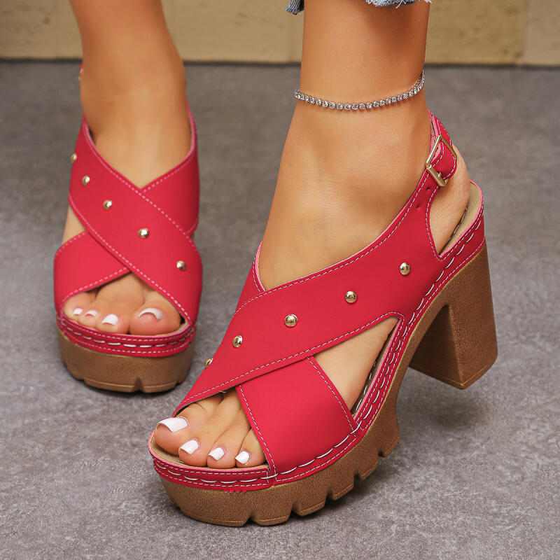 Vintage Slip Dress - Sandal Gladiator Tali Silang Hak Super