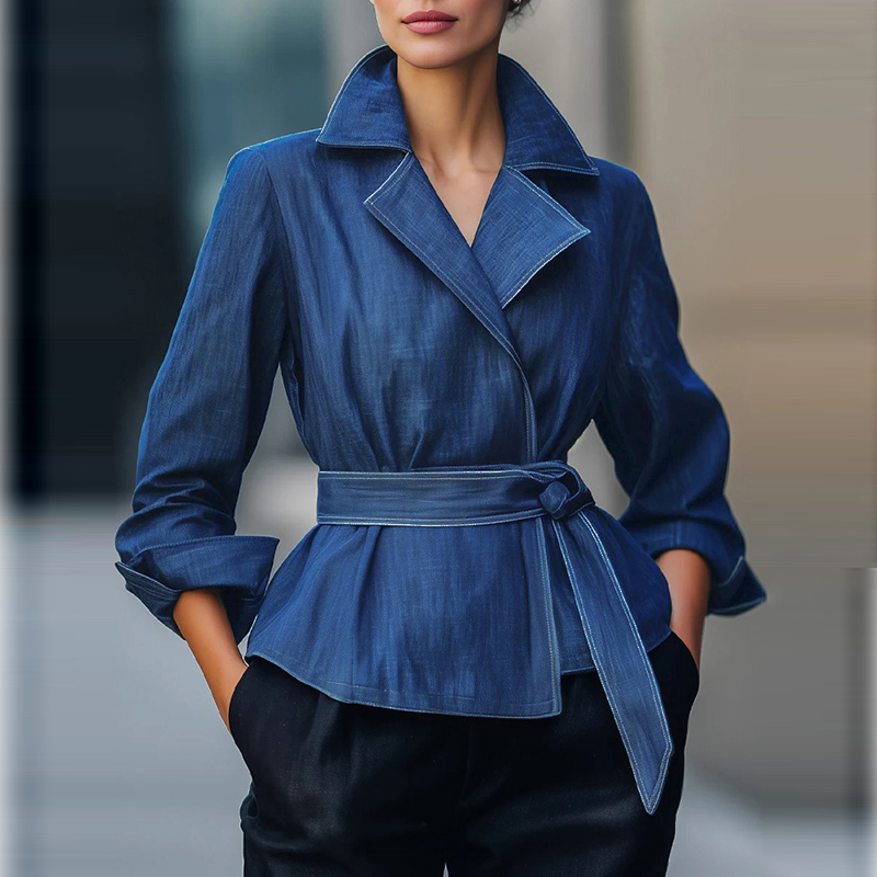 Vintage Fashion Female - Jaket Denim Wanita Musim Gugur Semi