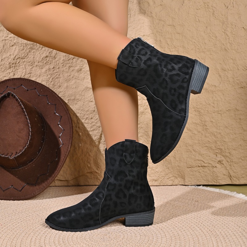 Sepatu bot pendek motif leopar - Vintage Fashion Style ulasan dan harga