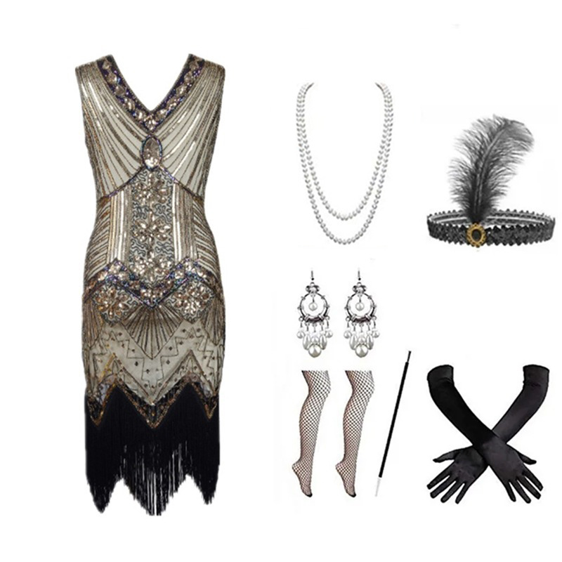 Set Gaun Flapper Wanita Era 19 - Vintage Slip Dress ulasan dan harga