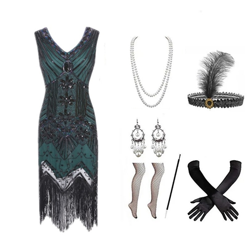 Set Gaun Flapper Wanita Era 19 - Vintage Slip Dress ulasan dan harga