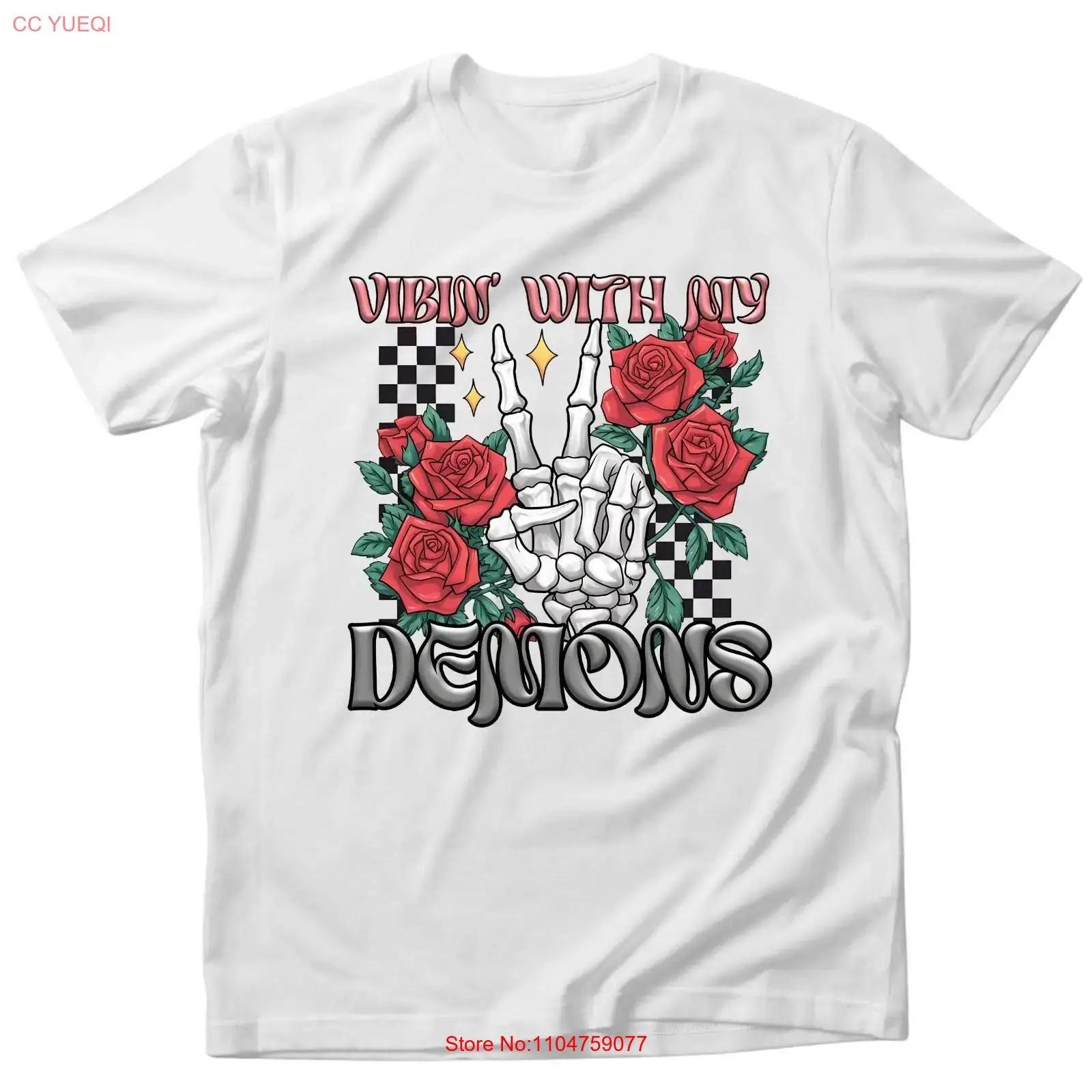 Vibing with my demons T Shirt  - Vintage Vibes Fashion ulasan dan harga