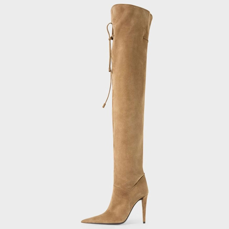 Sepatu Boots Stiletto Suede Mu - Vintage Slip Dress ulasan dan harga