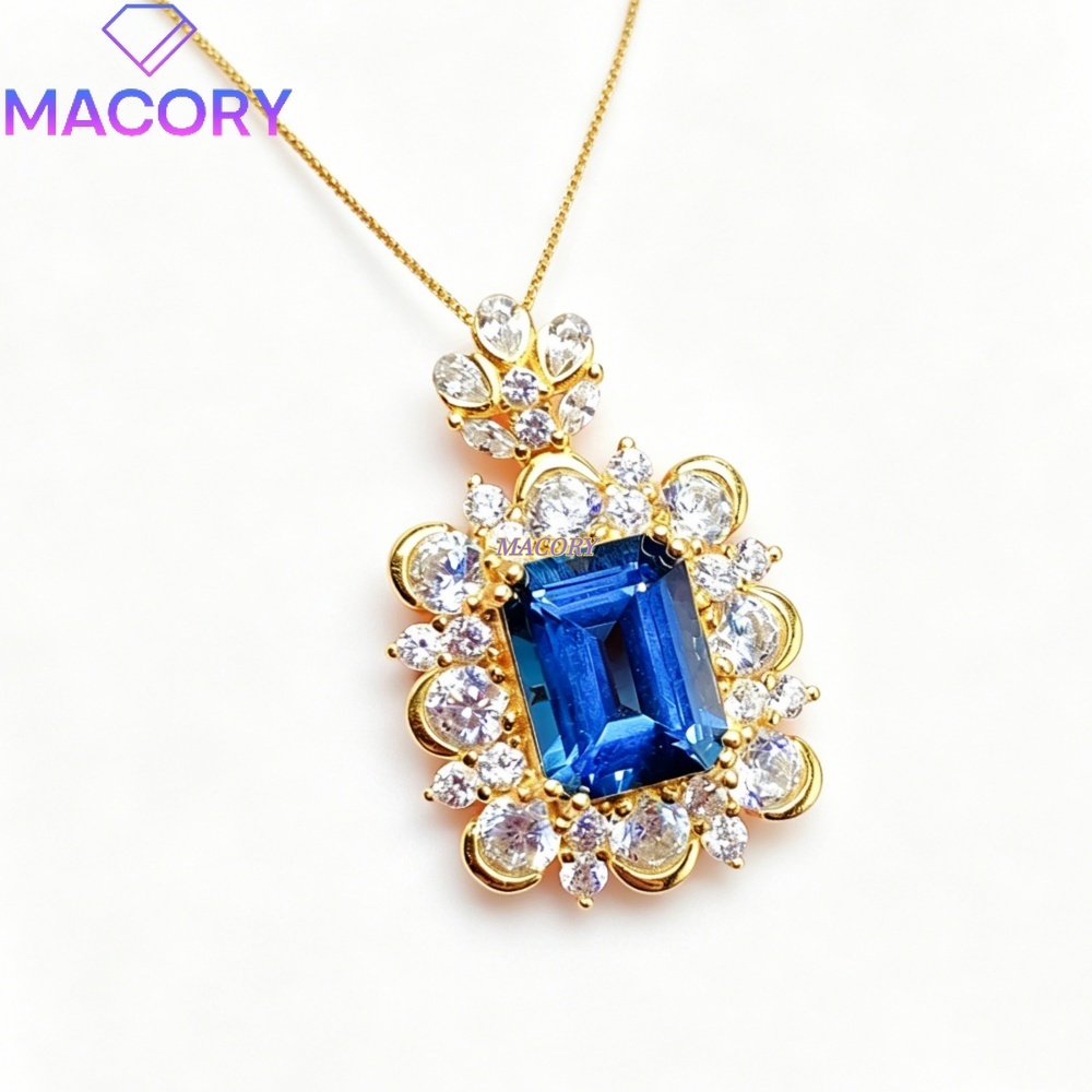 Kalung Liontin Topaz Biru Lond - Vintage Fashion London ulasan dan harga