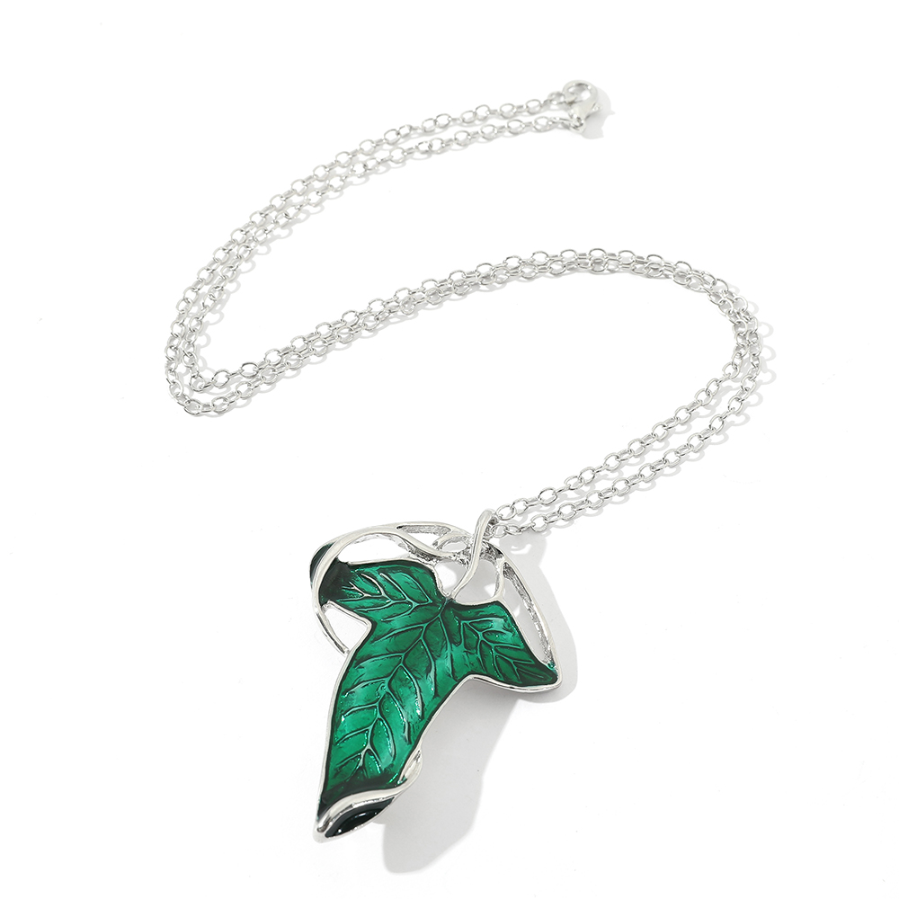Kalung Liontin Daun Hijau Vint - Vintage Fashion Model ulasan dan harga