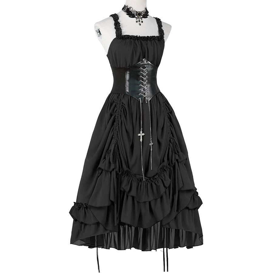 Gaun Korset Gothic Wanita Hita - Vintage Slip Dress ulasan dan harga