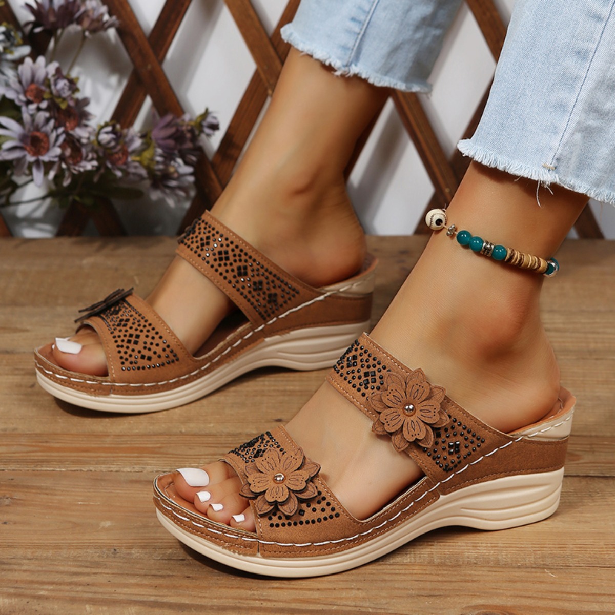 Sandal Wedges Wanita Musim Pan - Vintage Fashion Female ulasan dan harga