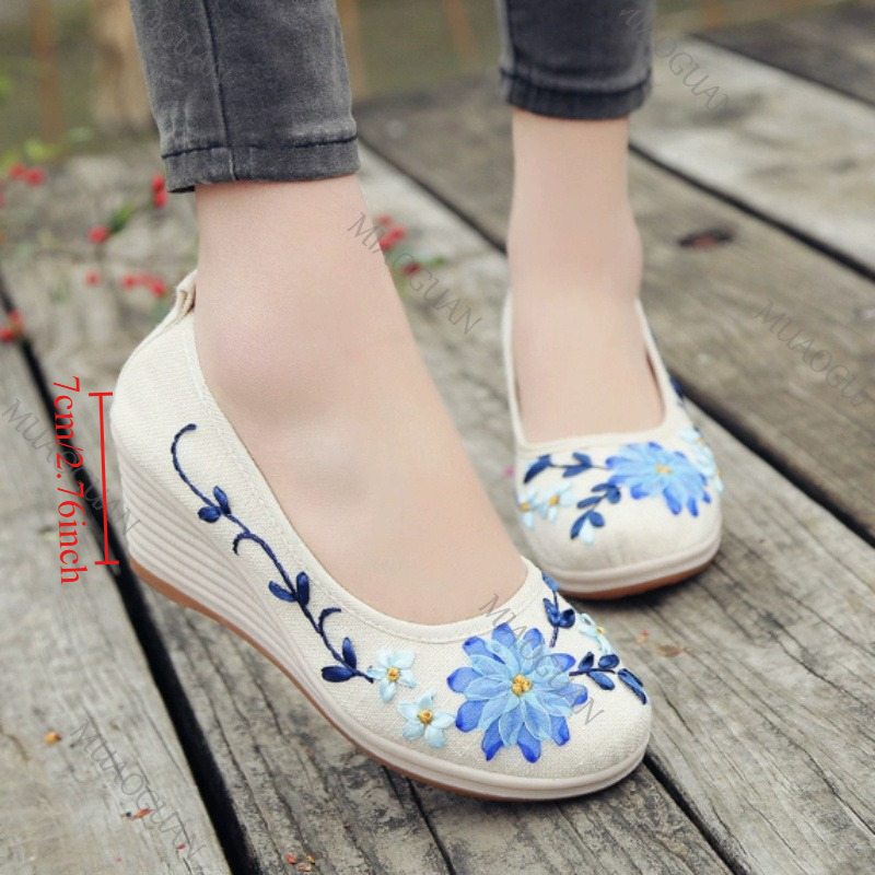 Sepatu Platform Wedge Nyaman W - Vintage Fashion Female ulasan dan harga