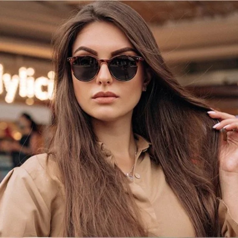 Kacamata Hitam Bulat Fashion V - Vintage Fashion Female ulasan dan harga
