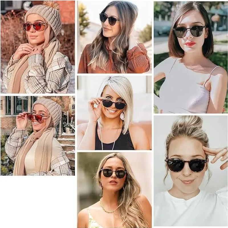 Kacamata Hitam Bulat Fashion V - Vintage Fashion Female ulasan dan harga