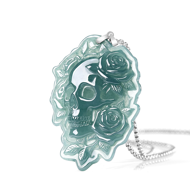 Kalung Liontin Tengkorak Giok  - Vintage Fashion Women ulasan dan harga