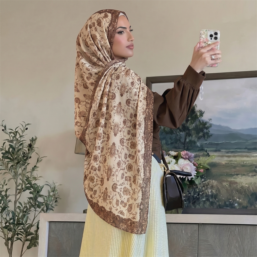 Hijab Cetak Bunga Vintage Lemb - Vintage Fashion Ladies ulasan dan harga