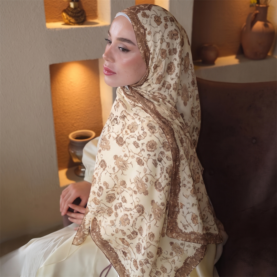 Hijab Cetak Bunga Vintage Lemb - Vintage Fashion Ladies ulasan dan harga